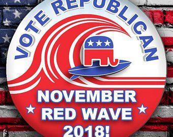 GOP Red Wave Logo - Republican | Etsy