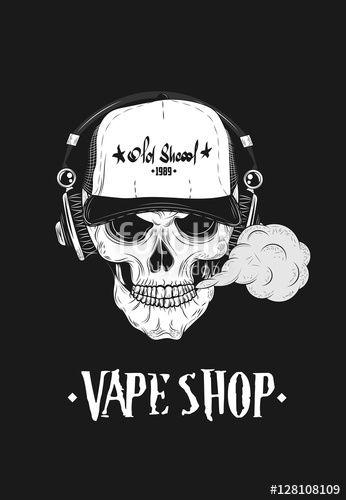Skull Vape Logo - Poster For Vape Shop. Skull. Vector Illustration Stock image