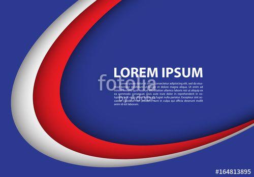 White with Red Curve Logo - Abstract red white curve on blue blank space for text place design ...
