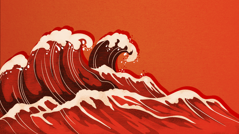 Red and Orange Wave Logo - Trump, Republicans Embrace A 'Red' Wave, But It's Hard To Miss Why ...