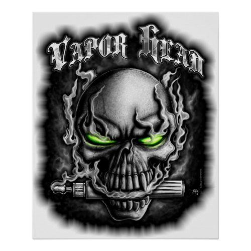 Skull Vape Logo - Vapor Head Poster. Heavy metal. Vape, Vape