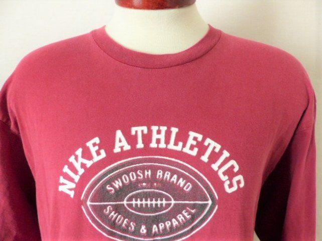 White with Red Curve Logo - nike athletics vintage 90's cardinal wine red long sleeve | Etsy