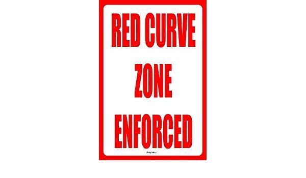 White with Red Curve Logo - Red Curve Zone Enforced Metal Notice Sign: Amazon.co.uk: Kitchen & Home