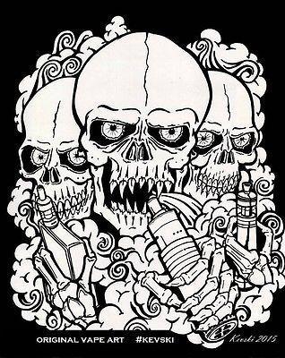 Skull Vape Logo - Vape T-shirts-Gildan Premium/Screen Print -Original design,vape art ...