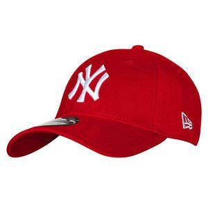 White with Red Curve Logo - New Era 39thirty NY Yankees White on Red Stretch Fit Curve Peak Hat