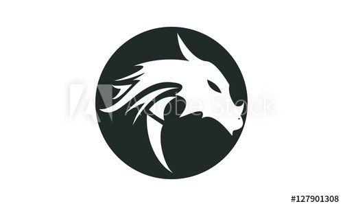 A Dragon in Circle Logo - dragon logo into the circle - Buy this stock vector and explore ...