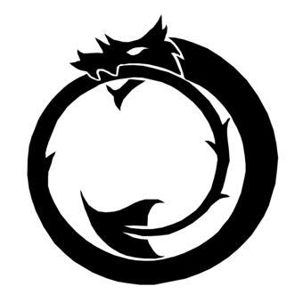 A Dragon in Circle Logo - Picture of Black Dragon Logo In Circle