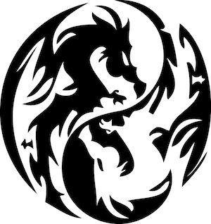 A Dragon in Circle Logo - Dragon Circle Wall Decal, asian decal, marital art wall decals