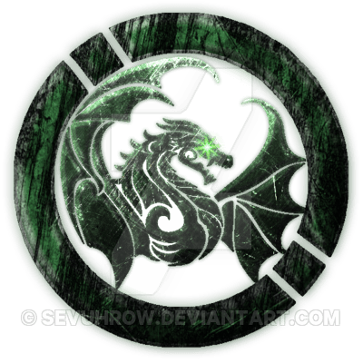 A Dragon in Circle Logo - Green Circle Dragon