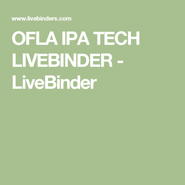 Live Binder Logo - OFLA IPA TECH LIVEBINDER - LiveBinder | French IPAs | Pinterest ...