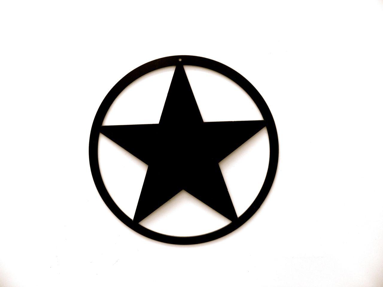 White Blue Circle Star Logo - Black star in circle Logos