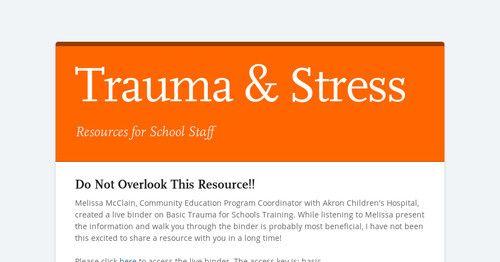 Live Binder Logo - Trauma & Stress. Smore Newsletters for Education