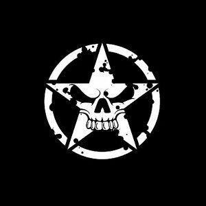 Who Has a Star Circle Logo - Military Army Star Circle Skull Star Hood Decal 20