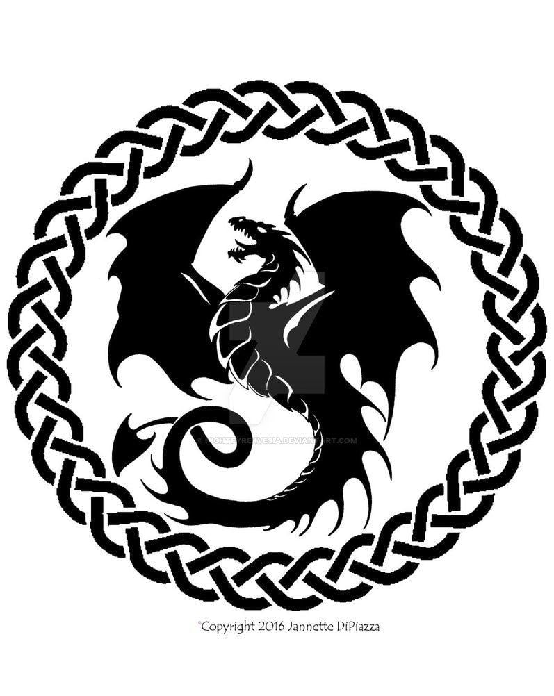 A Dragon in Circle Logo - Celtic Dragon Circle