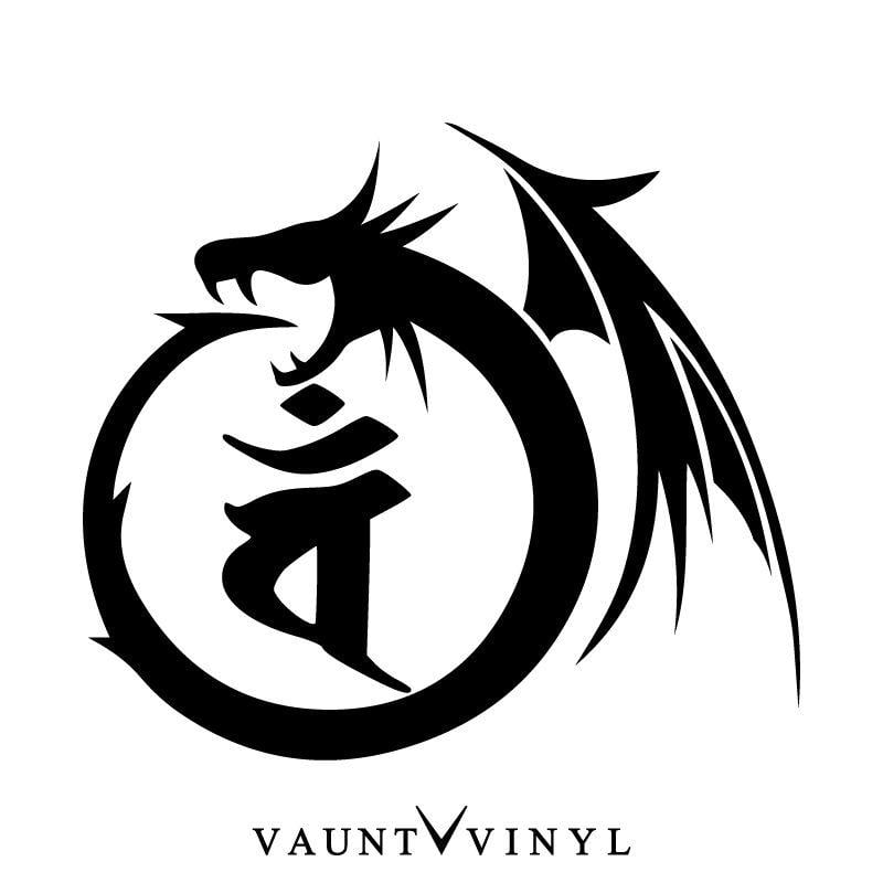 A Dragon in Circle Logo - VAUNT VINYL sticker store: Sanskrit characters Ouroboros cutting ...
