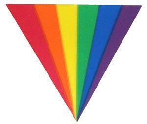 Triangle Rainbow Logo - Rainbow Triangle Fan Cling Sticker | RainbowDepot .com | Rainbow Depot