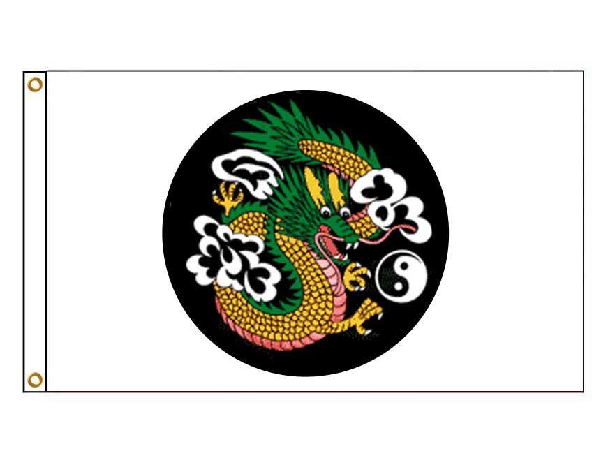 A Dragon in Circle Logo - Chinese Circle Dragon - Novelty Flags