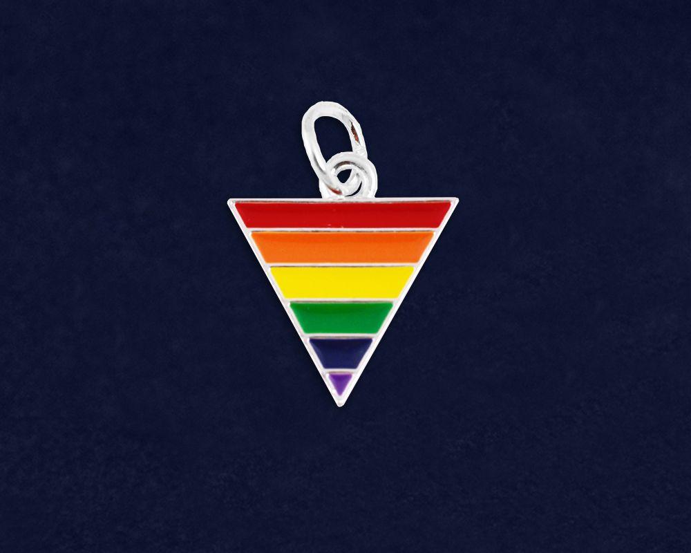Triangle Rainbow Logo - Triangle Rainbow Charms Wholesale, Gay Pride Awareness Pendants
