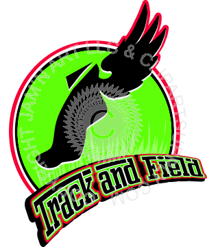 Flying Foot Logo - Track and field logo with flying foot