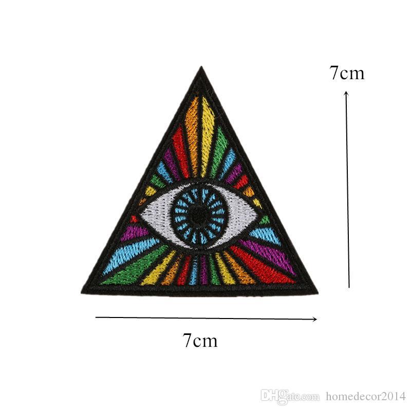 Triangle Rainbow Logo - 2019 Eye In Triangle Rainbow Embroidered Patches Sewing Iron On ...