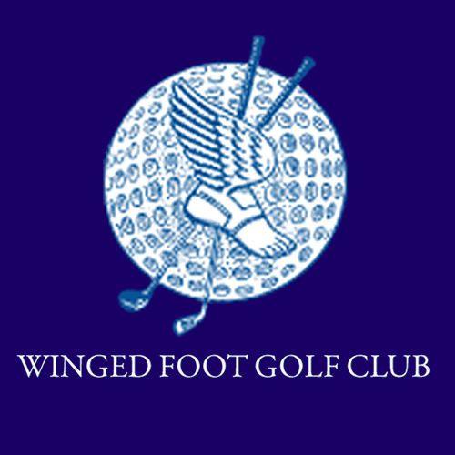 Flying Foot Logo - Winged Foot Golf Club Course. All Square Golf
