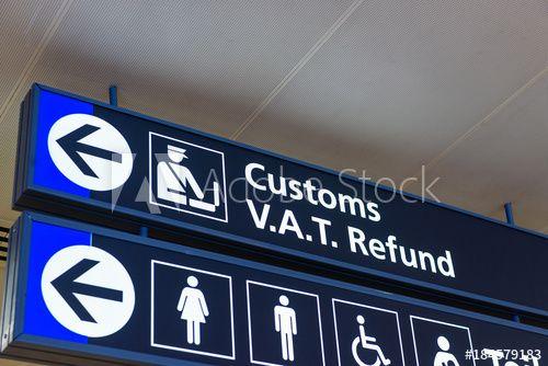Airport Customs Logo - Sign for customs and VAT Refund office in a European Airport. - Buy ...
