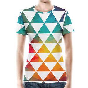 Triangle Rainbow Logo - Geometric Triangle Rainbow Women Sport Mesh T-Shirt XS - 3XL | eBay