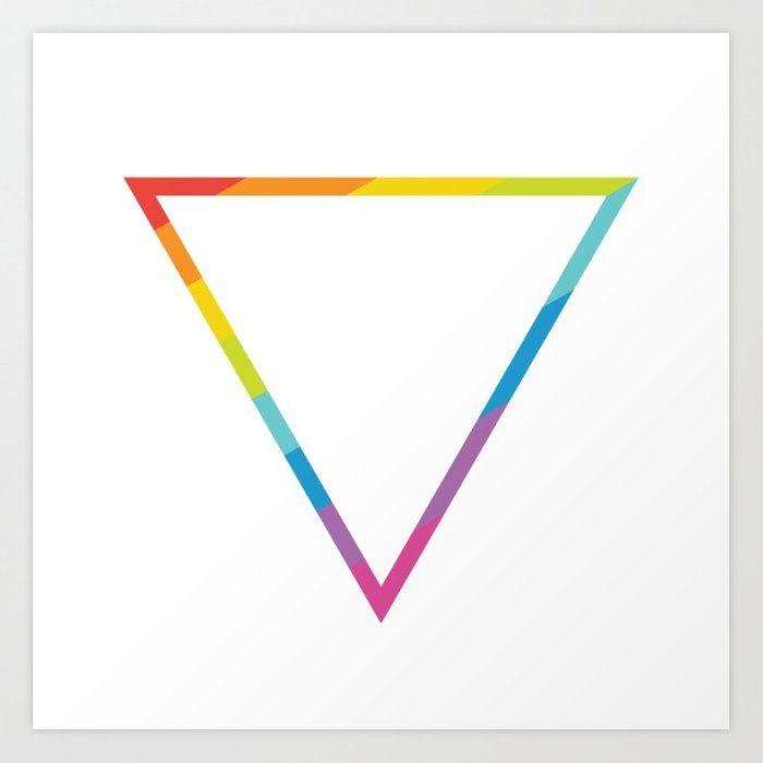 Triangle Rainbow Logo - Pride: Rainbow Geometric Triangle Art Print by laha_design | Society6