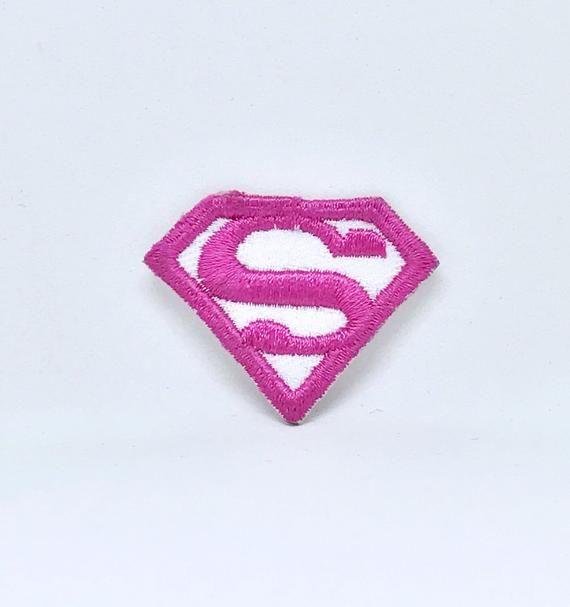 Magenta Superman Logo - Superman Logo Pink Supewoman Super Hero Iron Sew On