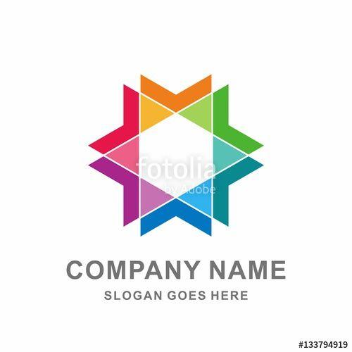 Rainbow Arrow Logo - Colorful Rainbow Circular Triangle Hexagon Star Arrow Fashion ...