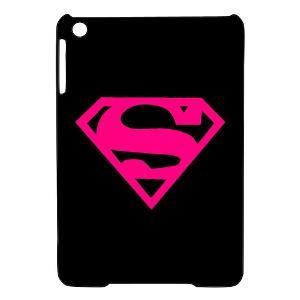 Magenta Superman Logo - Snoogg Apple IPad Mini 2 Back Case (Black) Logo 037