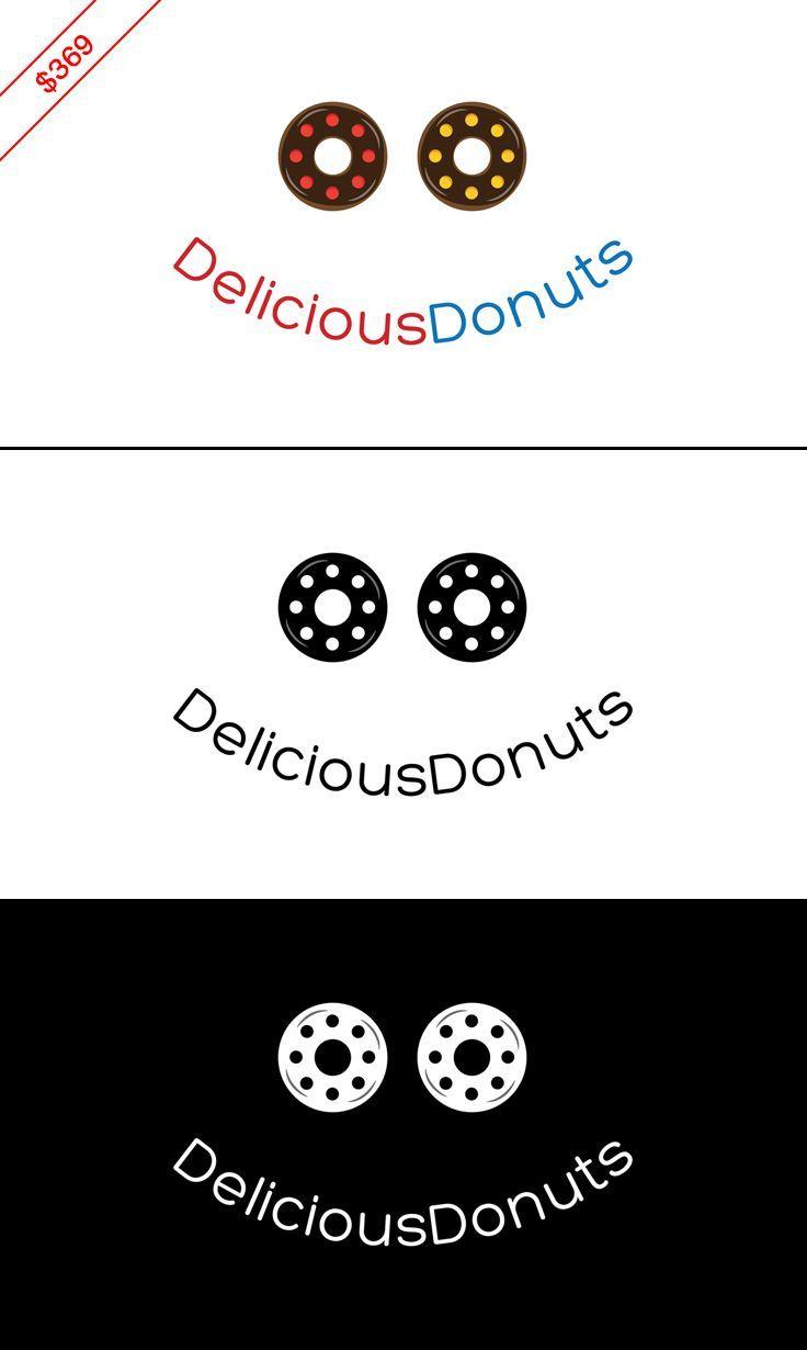 Brand Name Food Logo - $369 Donut logo / cake logo / sweet logo / food logo / face logo v1