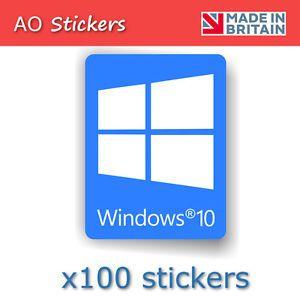 Windows Blue Logo - 100x windows 10 BLUE logo vinyl label sticker for laptop PC | eBay