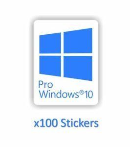 Windows Blue Logo - 100x Windows 10 Pro BLUE logo vinyl label sticker for laptop PC