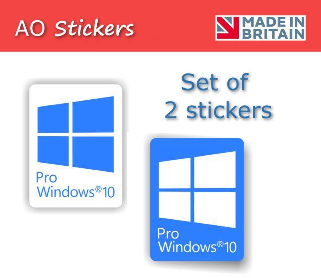Windows Pro Logo - Set of 2 Windows 10 Pro Blue Logo Vinyl Label Sticker for Laptop PC ...