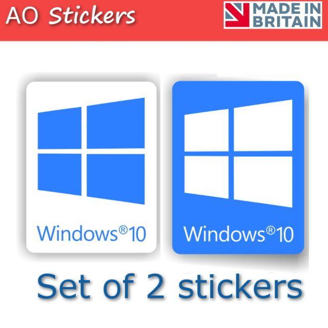 Windows Blue Logo - Set of 2 Windows 10 Blue Logo Vinyl Label Sticker for Laptop PC | eBay