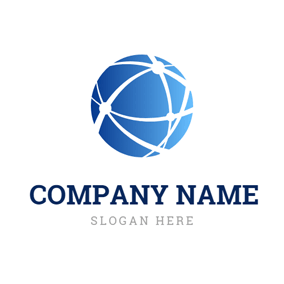 Blue Ball with Company Logo - Free Globe Logo Designs | DesignEvo Logo Maker