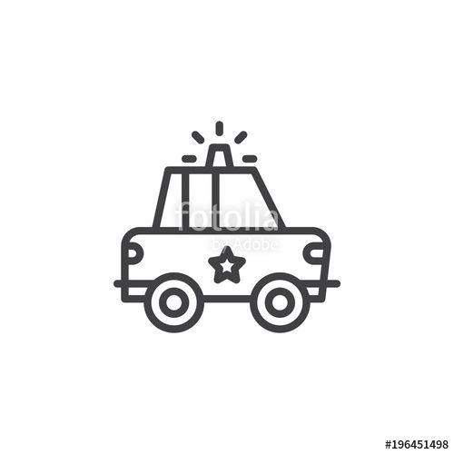 Car Outline Logo - Police car outline icon. linear style sign for mobile concept and ...