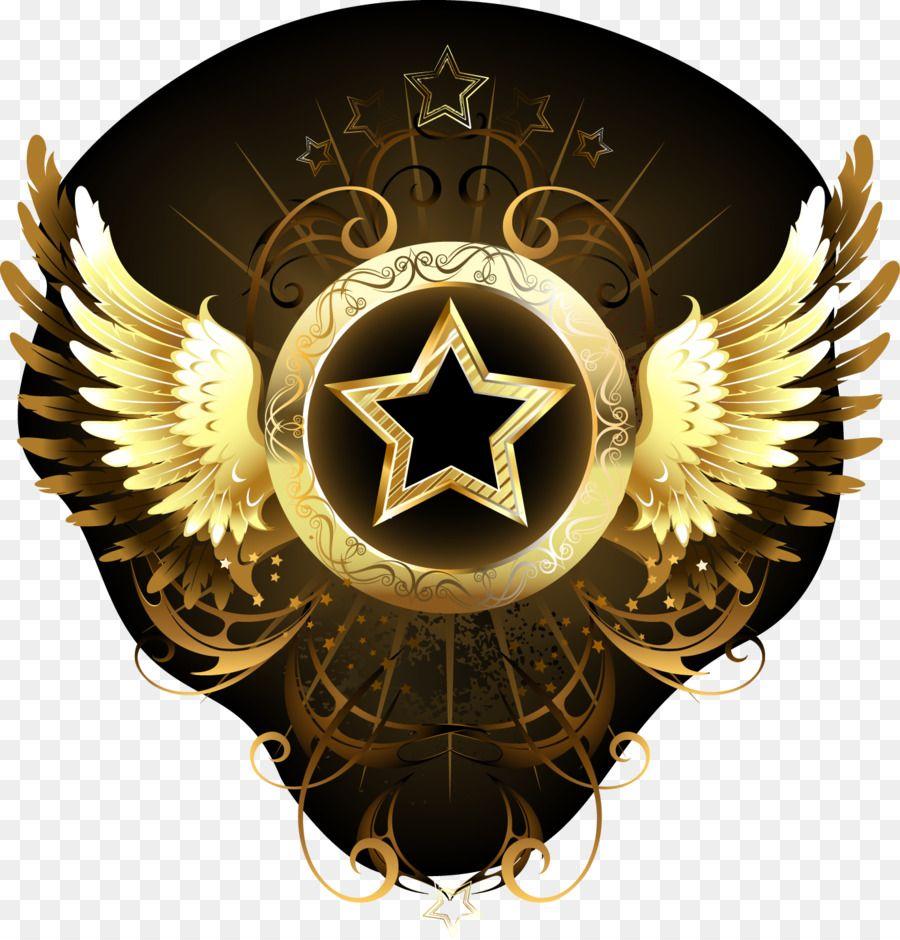 Star in Circle Logo - Gold Circle Star Ornament wings logo png download