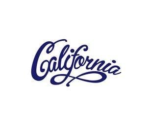 Cursive California Logo - Heat Transfer Cursive California Royal Blue