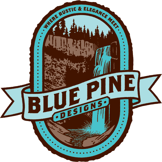 Brown and Blue Logo - Blue Pine Designs