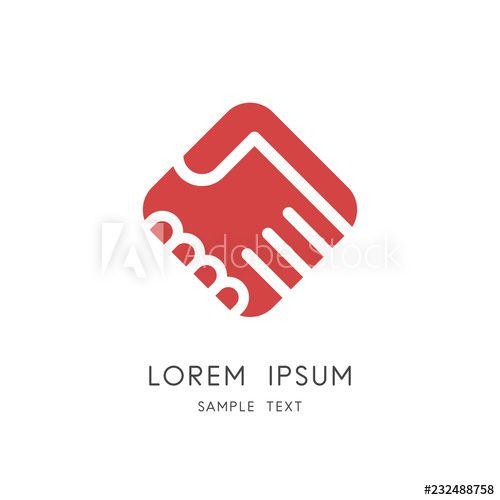 Two Red Hands Logo - Business handshake logo - two hands make an agreement on the red ...