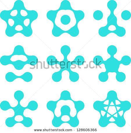 Science Element Logo - Design pentagonal logo element. Abstract water molecule vector ...