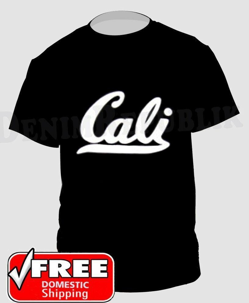 Cursive California Logo - CALI CALIFORNIA State Life Funny T-Shirt Black New Men's Tee CA Bear ...