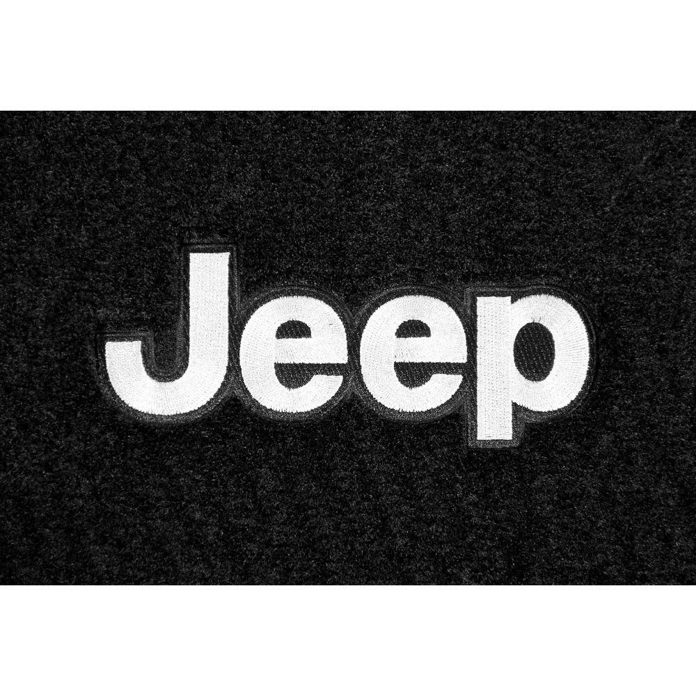Black Jeep Logo - Lloyd Mats JW2F Wrangler JK Front Floor Mat Carpeted Black With