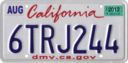 Cursive California Logo - Vehicle registration plates of California