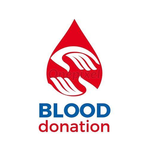 Two Red Hands Logo - Vector logo two hands and a drop of blood, donation