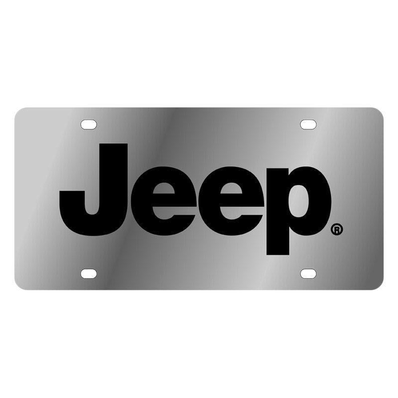 Black Jeep Logo - Eurosport Daytona® 1418 1 Polished License Plate With Black