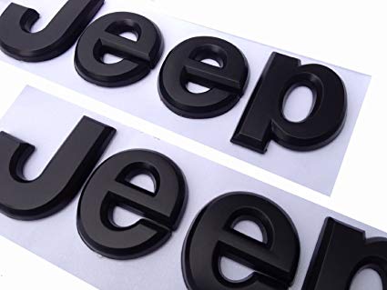 Black Jeep Logo - 2PCS— Flat Matte Black JEEP Emblem Logo Stickers Cherokee Wrangler