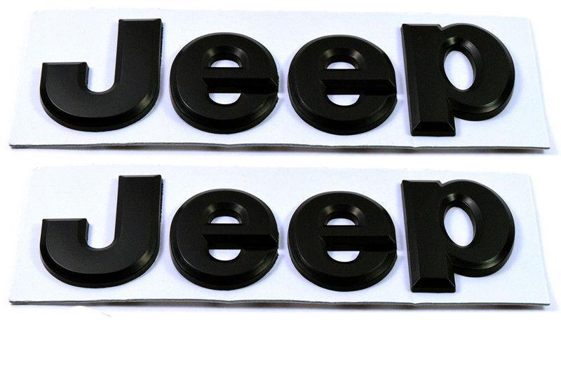 Black Jeep Logo - JEEP Hood Trunk Tailgate Emblem Logo Stickers Black 3D 2Pack | Car ...